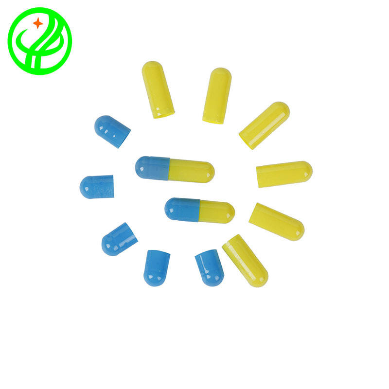 Blue yellow Gelatin capsule