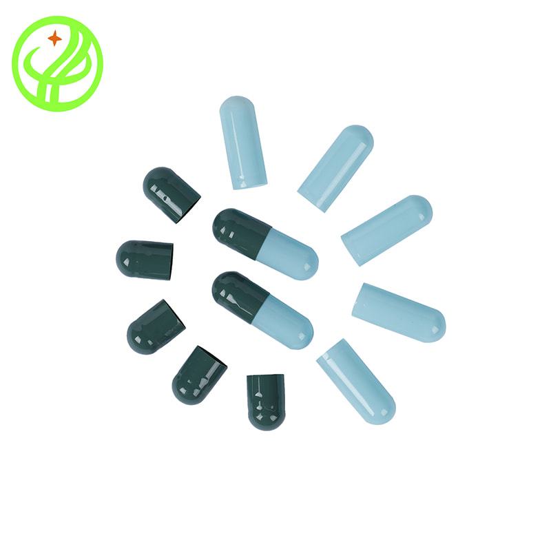 Green Blue Gelatin capsule