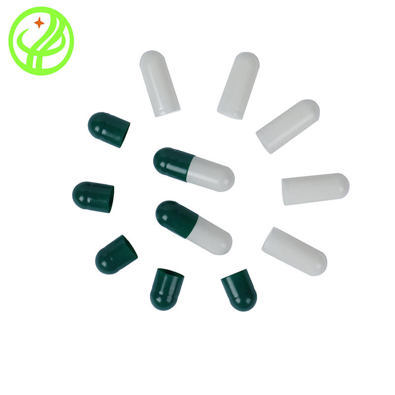 Green White Gelatin capsule