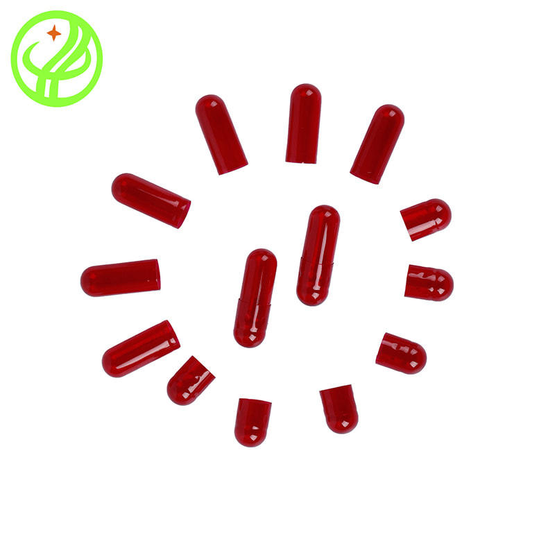 Red transparent Gelatin capsule