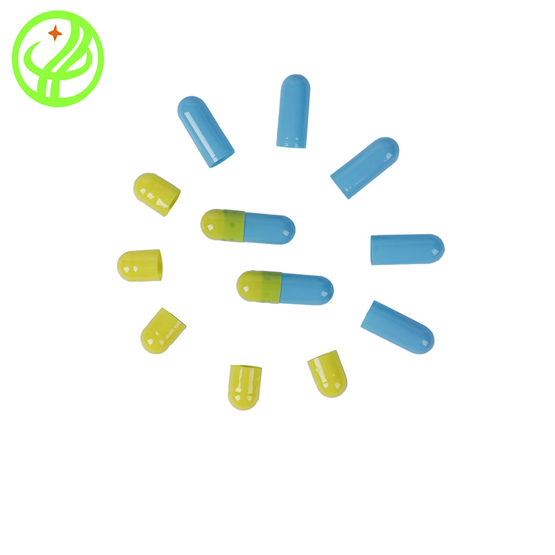 Yellow blue Gelatin capsule